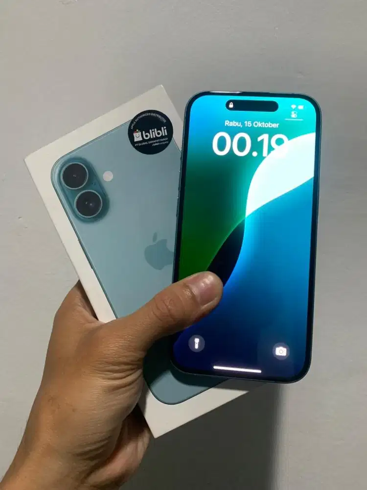 iphone 16 128gb teal resmi blibli/ibox like new