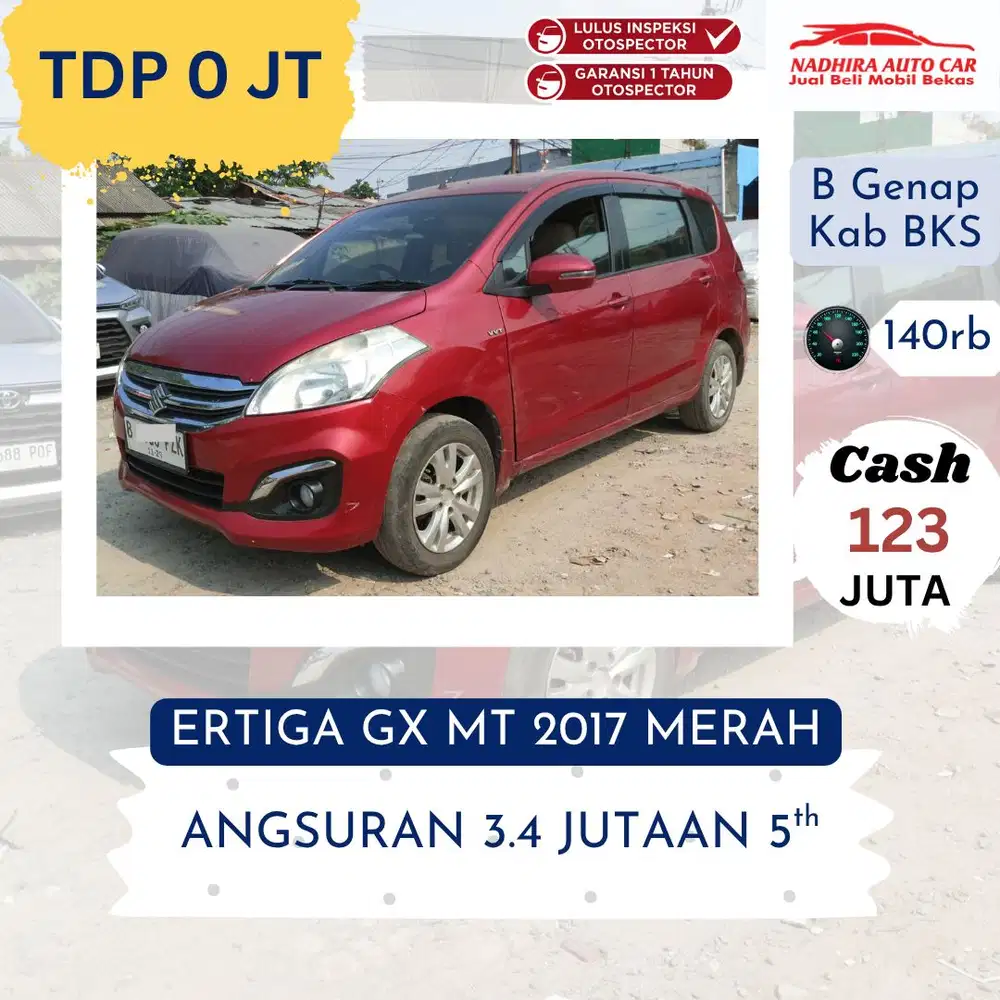 Promo TDP 0 Rupiah Ertiga GX MT 2017 Merah