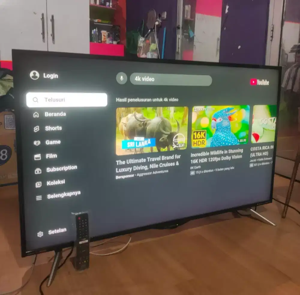 TV Sharp 50 Android UHD 4K HDR Bluotooth Mulus ( No-Minus )