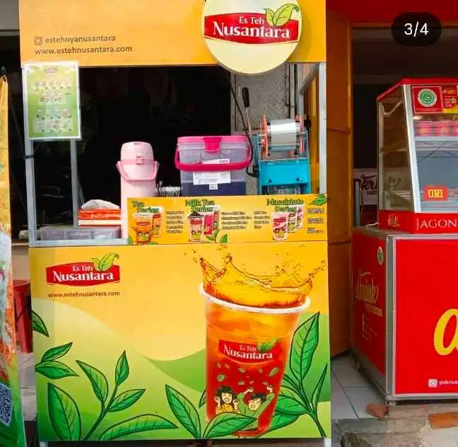 Dijual perlengkapan es teh nusantara Board, mesin press, tempat teh