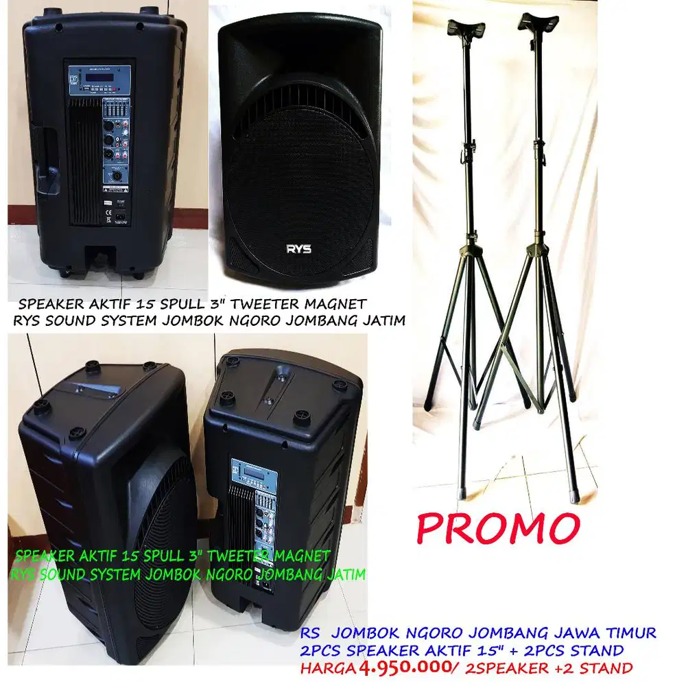 2 speaker aktif 15 new  2 stand