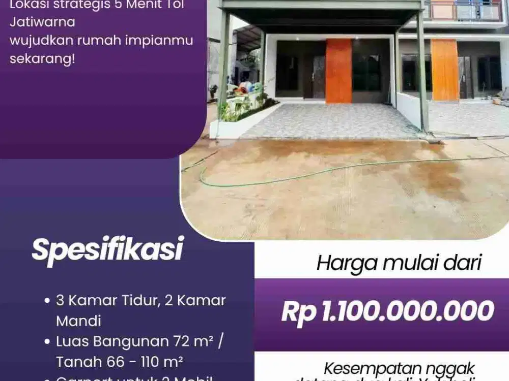 cluster mewah murah siap huni akses mobil, lokasi pinggir jalan raya utama