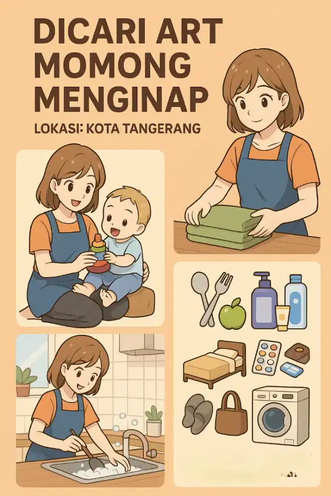 Dibutuhkan Asisten Rumah Tangga (ART) Momong Menginap Lokasi Tangerang