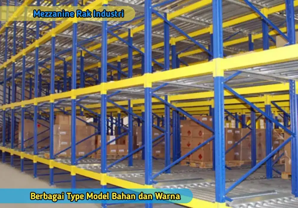 Rak Industri Mezzanine Space Kantor Gudang Penyimpanan Produksi Pabrik