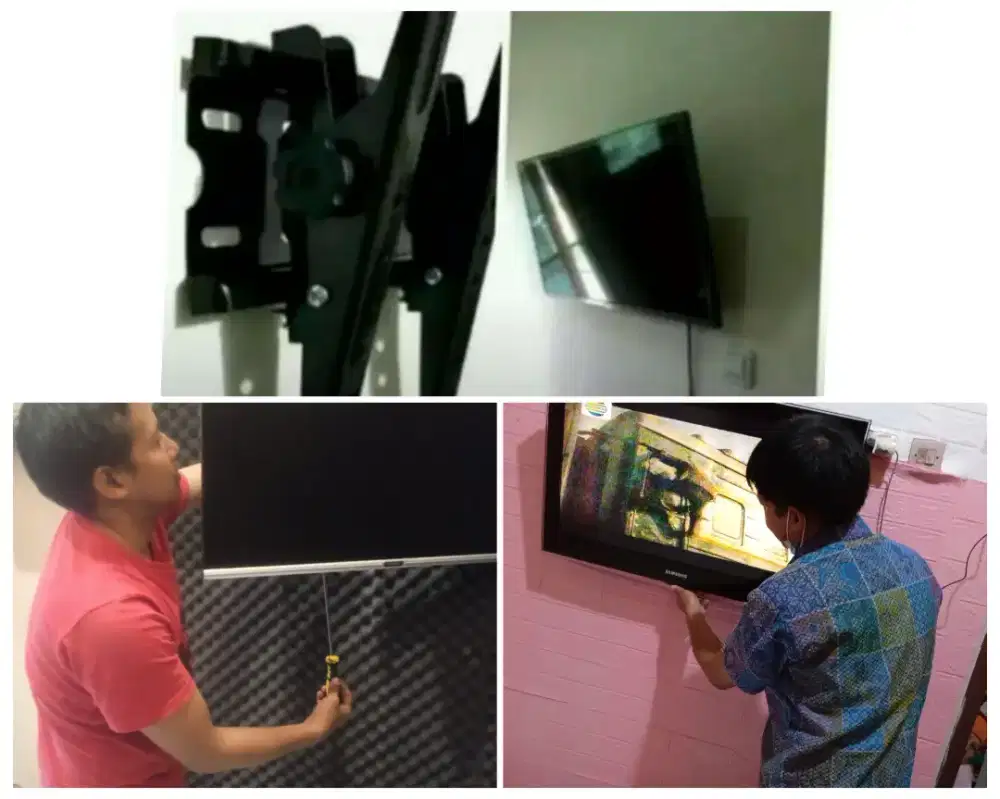 Pasangkan bracket dan Braket +pasang terimarapih breket briket led tv