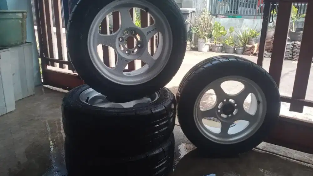 Velg Spoon r15 Pcd 4x100 & Ban GT SX2 (99%)