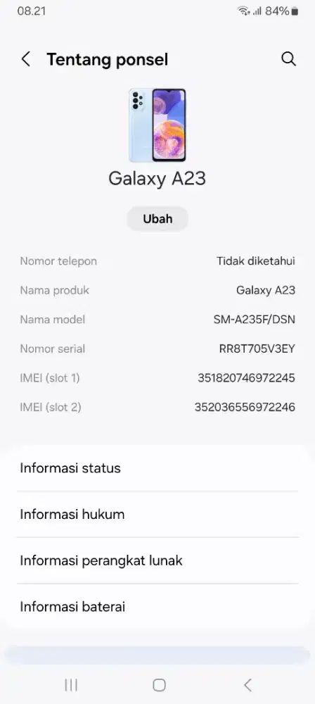 Bismilah numpang jual hp samsung A23