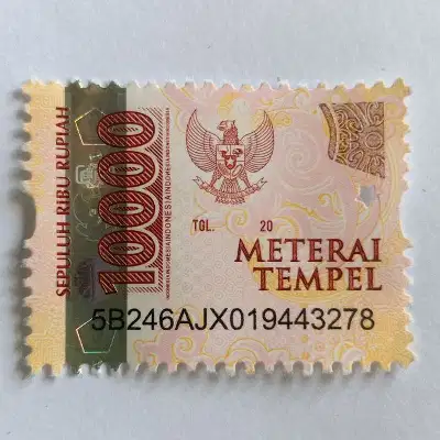 materai 10.000 bentuk satuan
