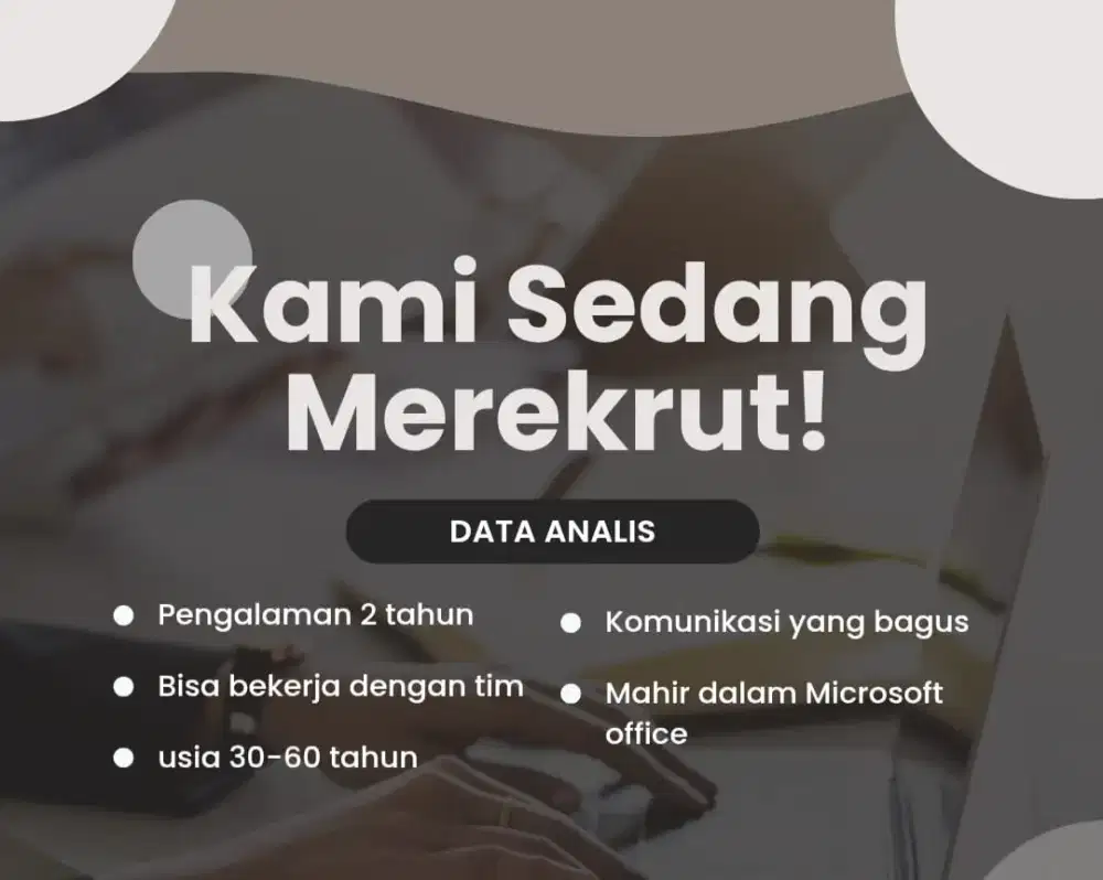 DIBUTUHKAN DATA ANALIS