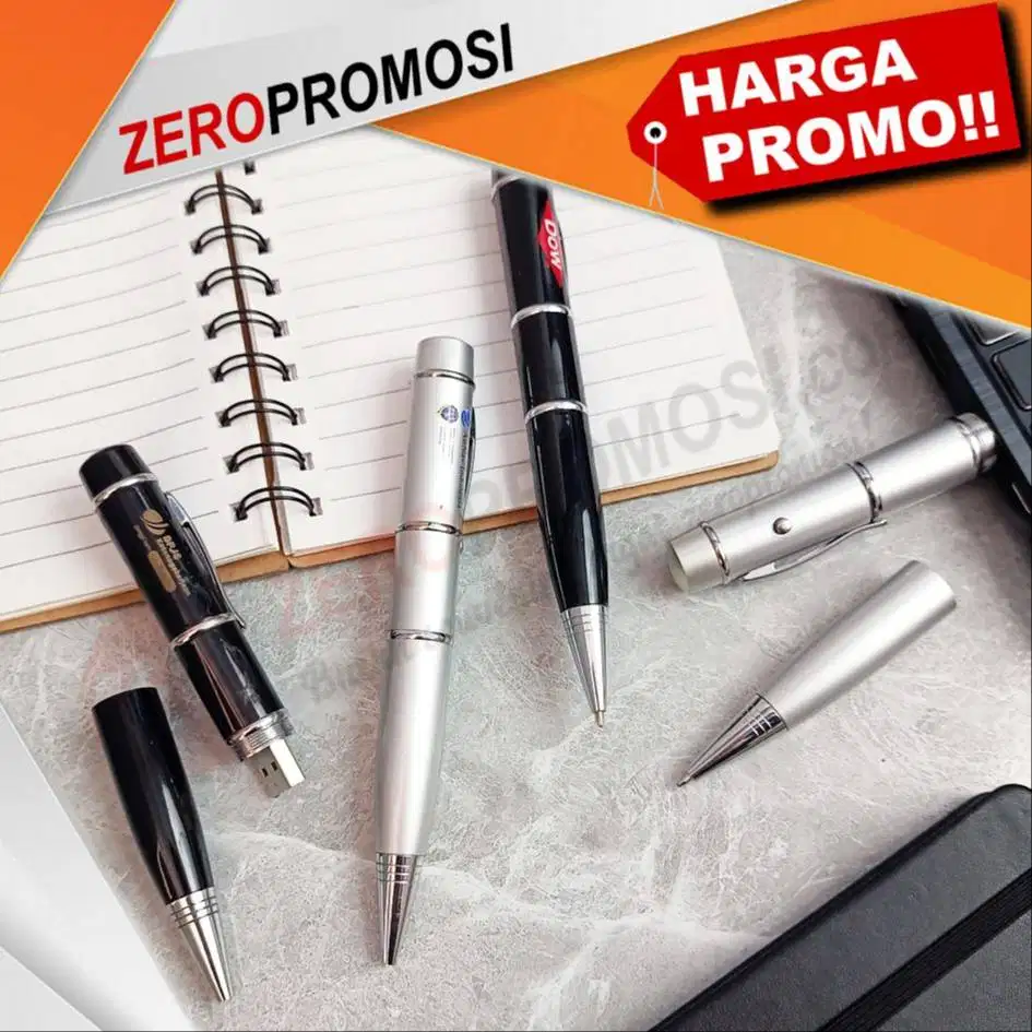 Flashdisk Pulpen 3in1 Laser Pointer Custom Logo – Souvenir Promosi