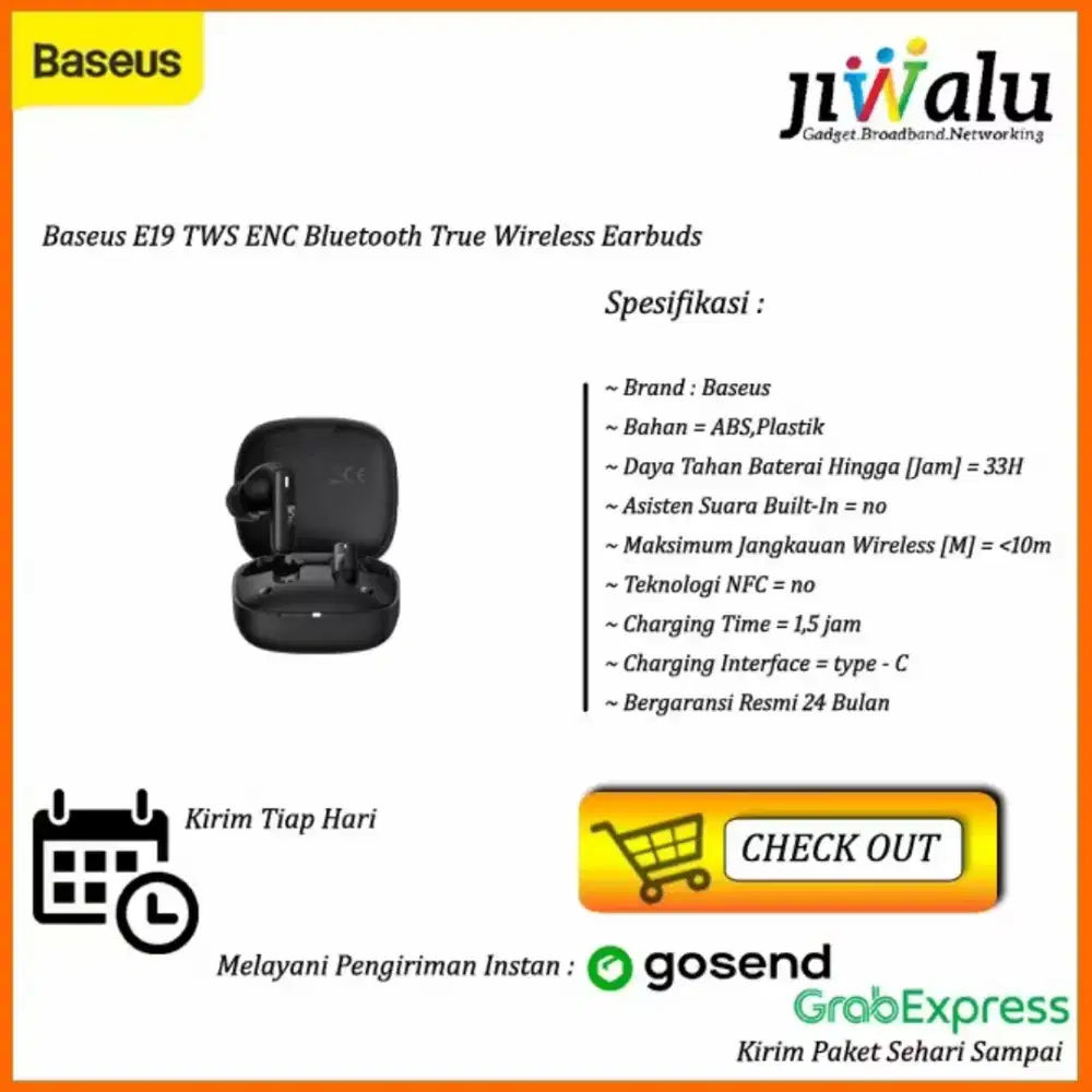 Baseus E19 TWS ENC Bluetooth True Wireless Earbuds