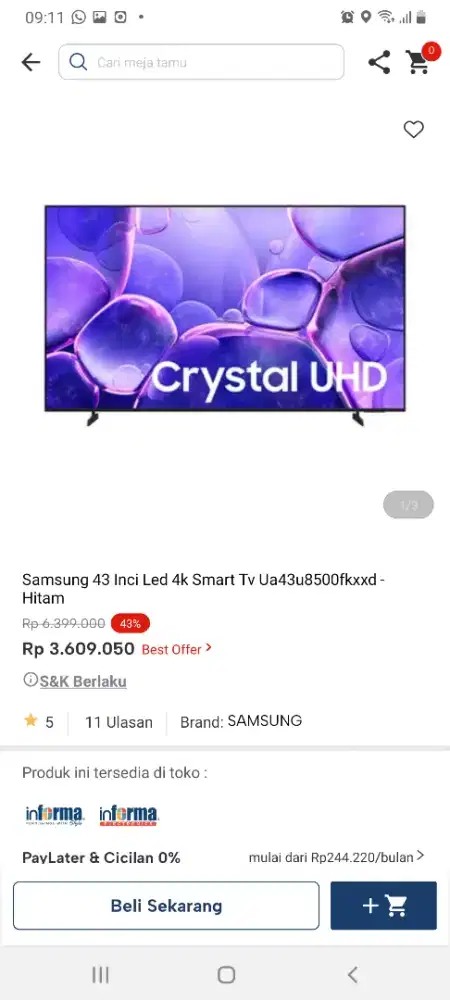 Samsung smart tv 43inch