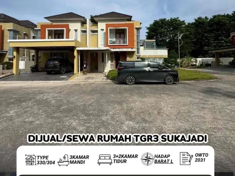 Dijual Rumah Cantik Dengan kolam renang di Taman Golf Residence 3 sukajadi
