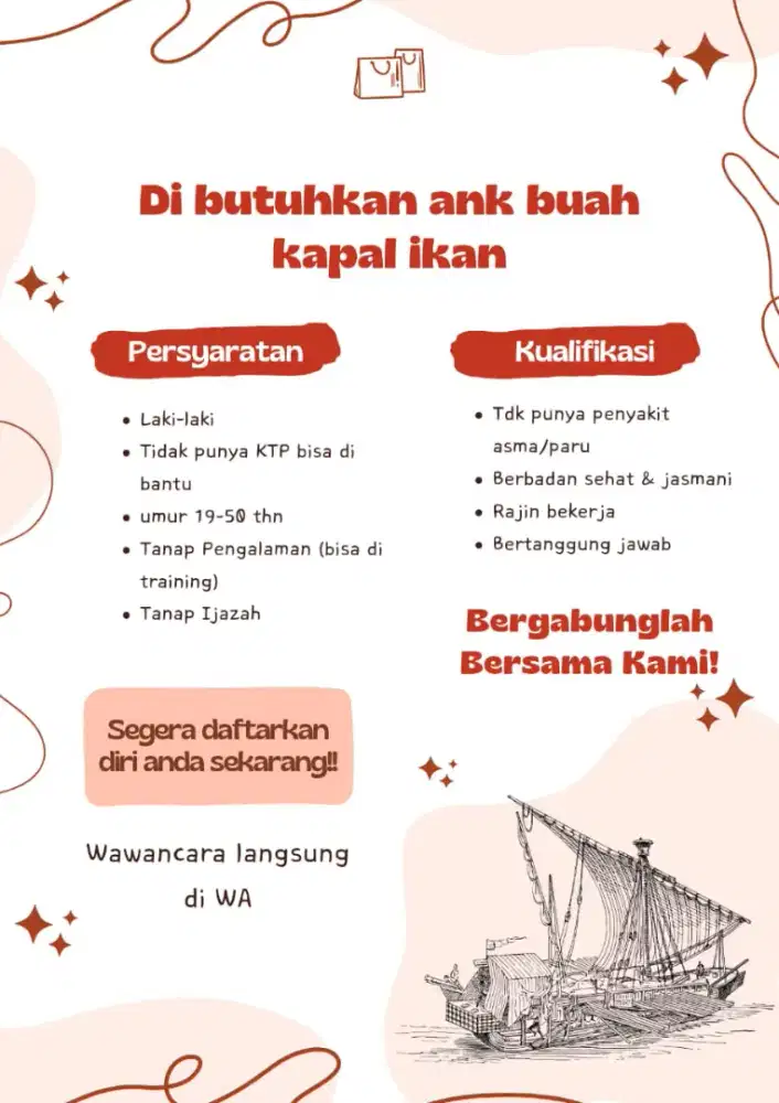 Dibutuhkan tenaga kerja