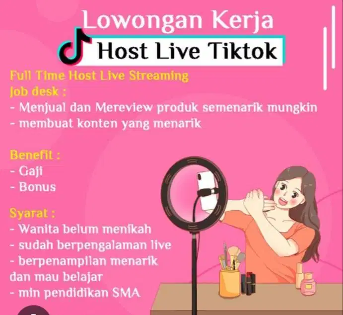 Dibutuhkan Host Live Streaming