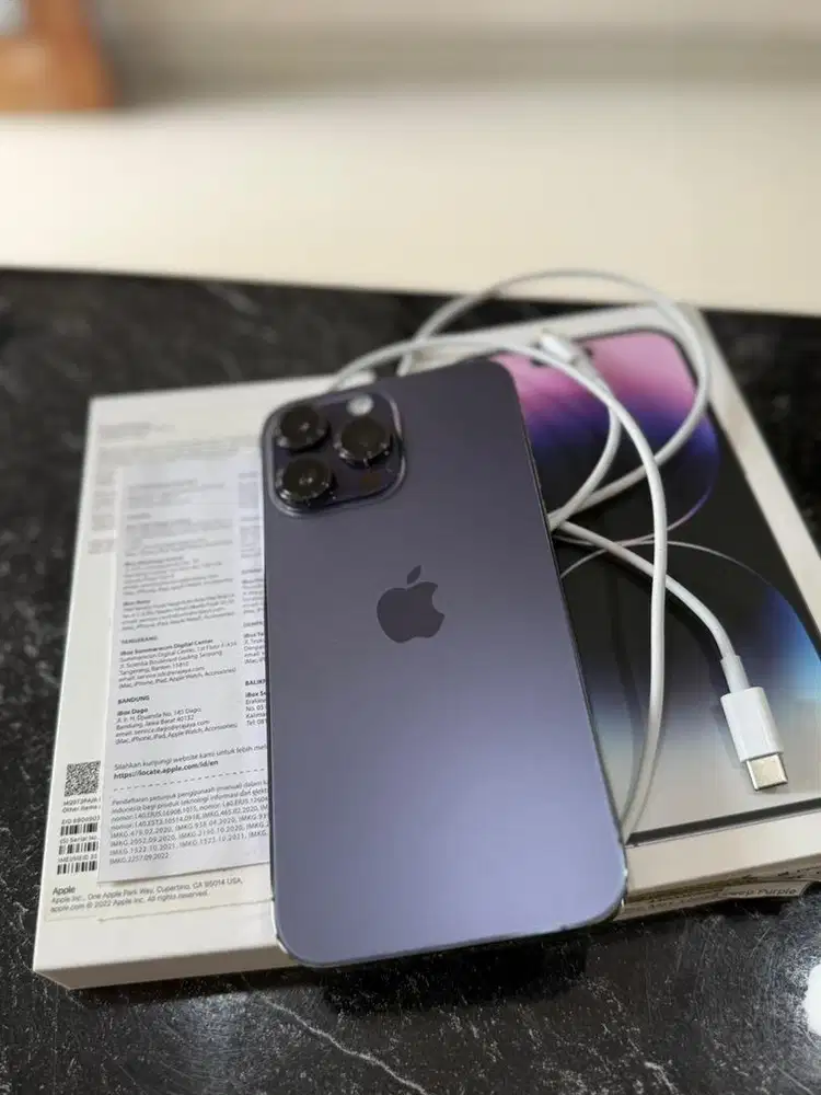 Jual cepat iphone 14 promax ibox 128g deep purple