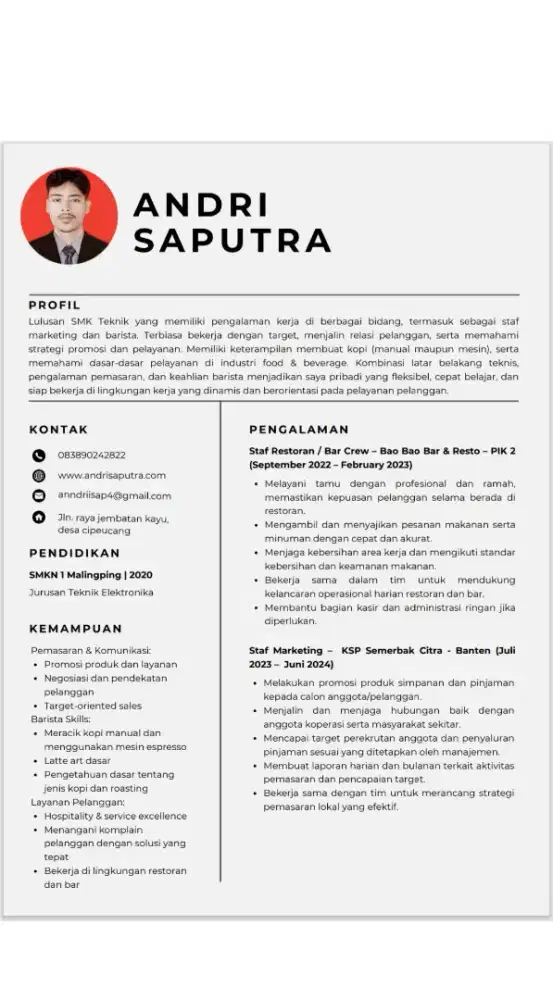 bismilah mohon di bantu bapak/ibu semoga dapet pekerjaan