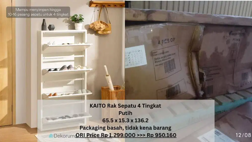 Heim Studio KAITO Rak Sepatu 4 Tingkat – Putih