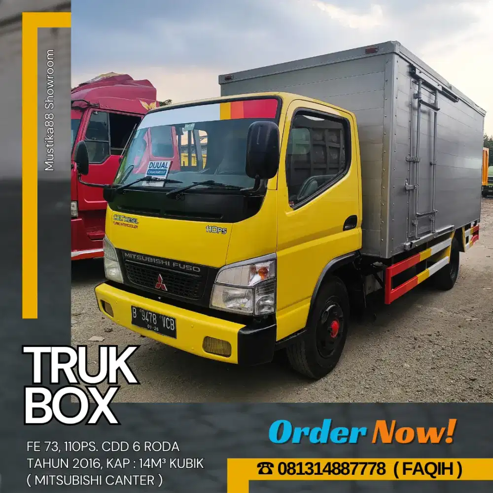 TRUK BOX ALMUNIUM MITSUBISHI CANTER, FE 73 110 PS, CDD 6 BAN. TH. 2016