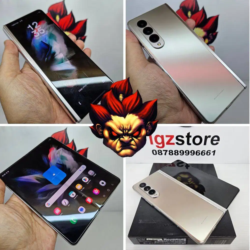 Samsung Z Fold 3 Phantom Silver 12/256 SEIN Mulus 97% No Minus FULLSET