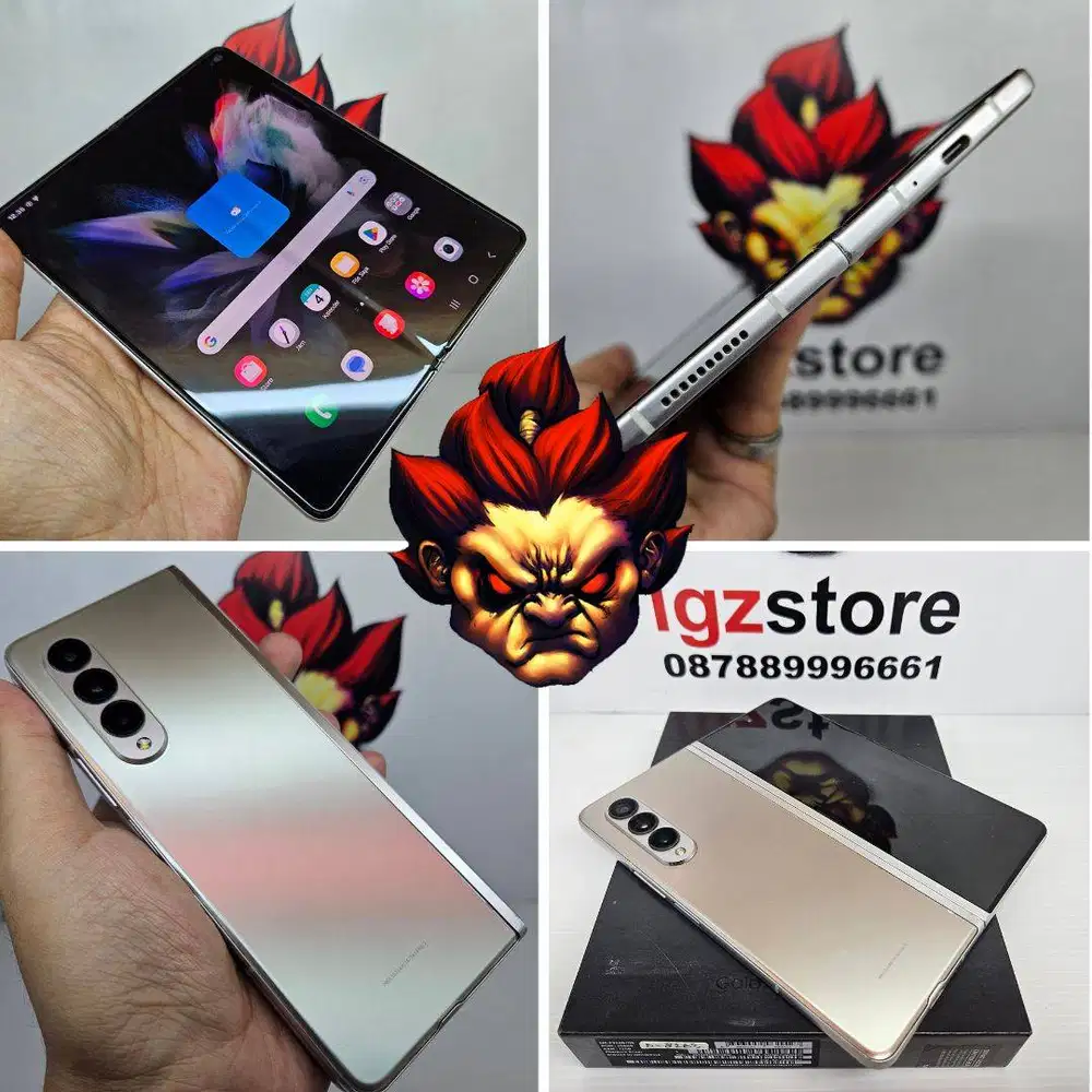 Samsung Z Fold 3 Phantom Silver 12/256 SEIN Mulus 97% No Minus FULLSET
