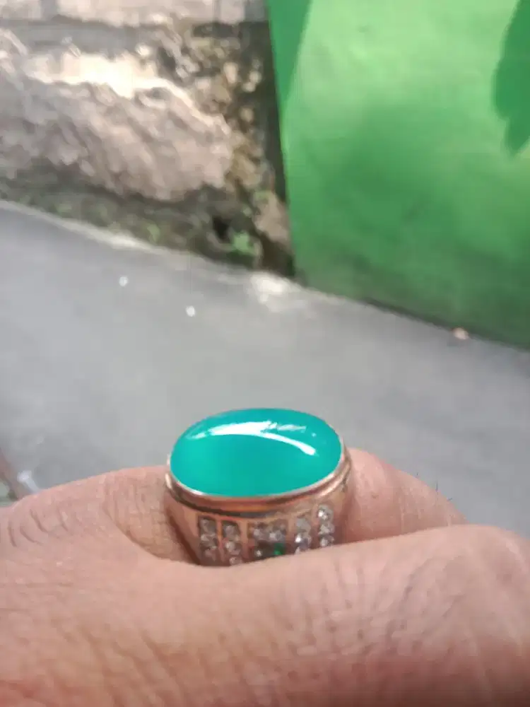 Bacan doko semi kristal ring perak