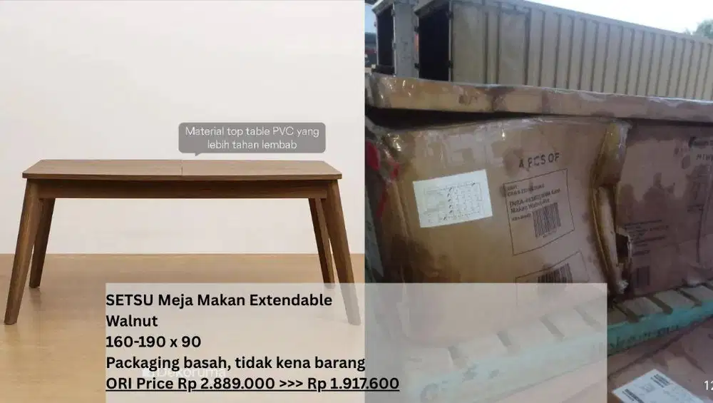 SETSU Meja Makan Extendable – Walnut (I-884209)