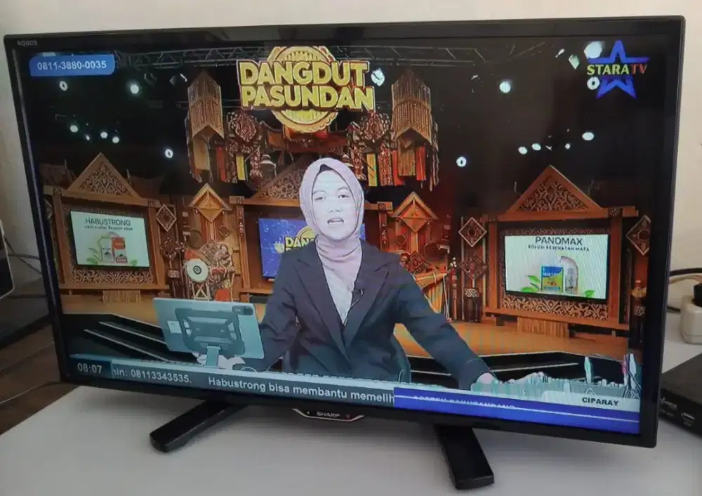 Jual cepat LED TV Sharp Aquos 24 Inch. 
Analog, HDMI, Remote.