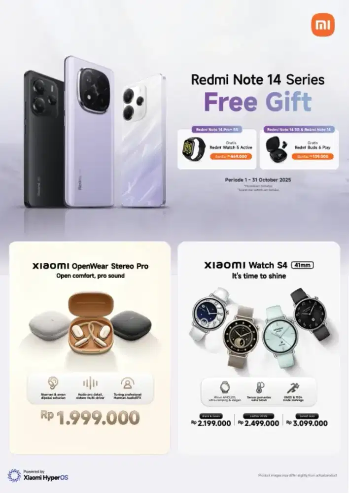 Redmi note 14pro+5G free watch 5 active