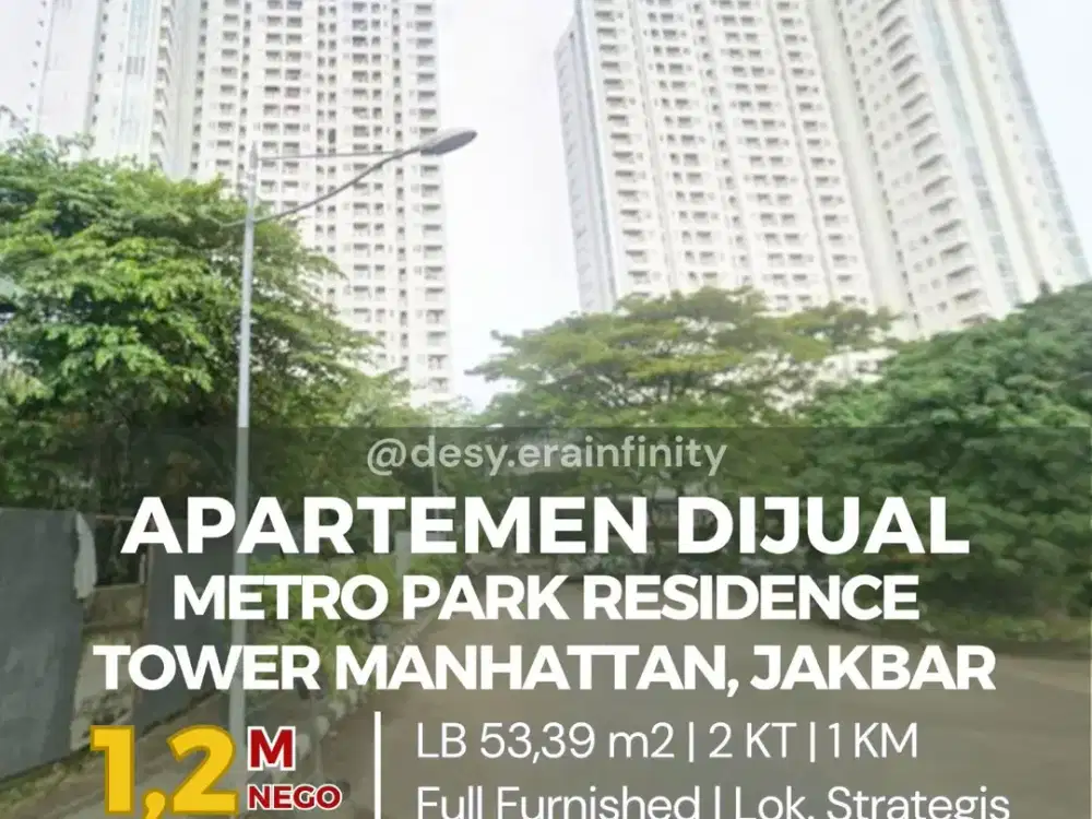 Dijual Apartemen Metro Park Residence, Tower Manhattan di Kedoya Selatan, Jakarta Barat