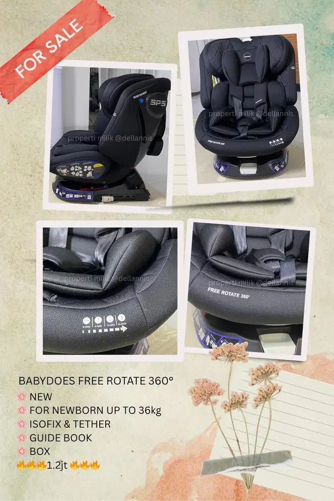 CARSEAT BABYDOES FREE ROTATE 360°