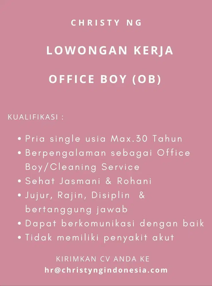 LOKER OB/CLEANING SERVICE - PERGUDANGAN PIK 2 KAB.TANGERANG