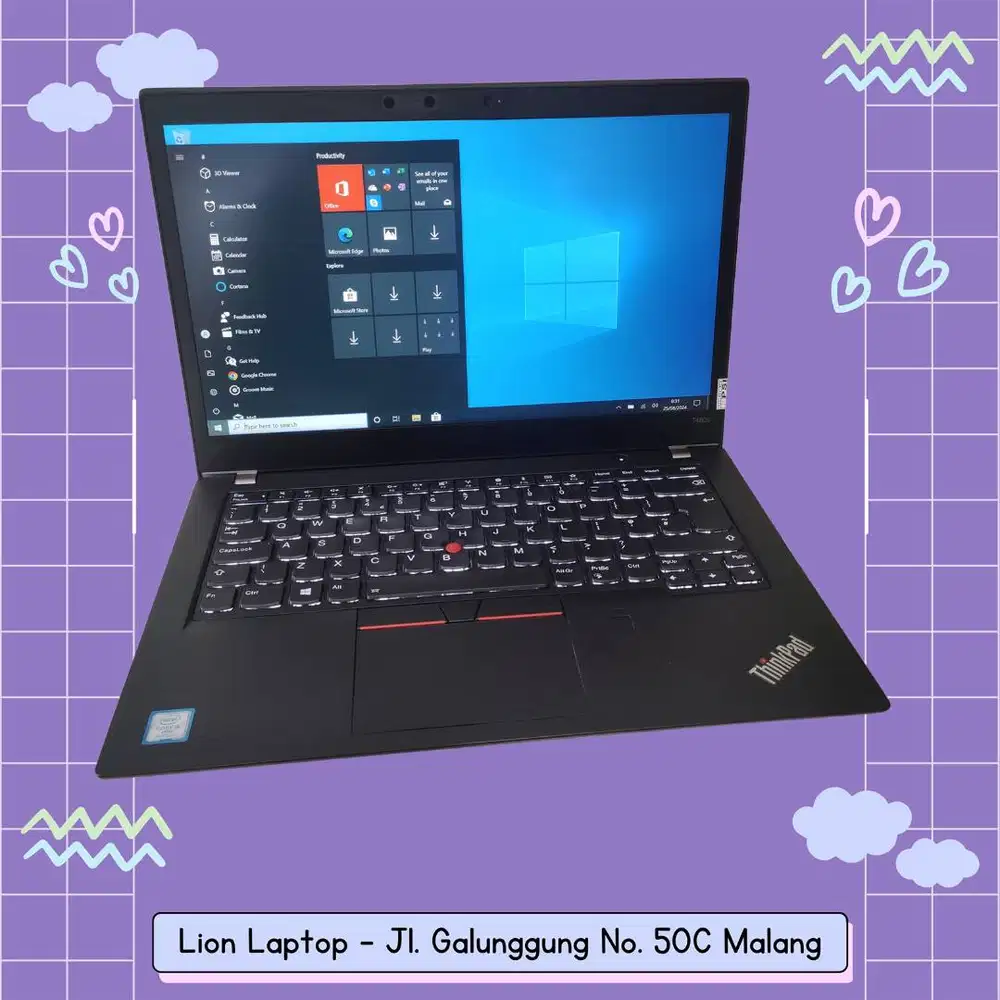 RAM 8GB Core i5 gen 8 Touchscreen Lenovo Thinkpad T480s SLIM [15|10]