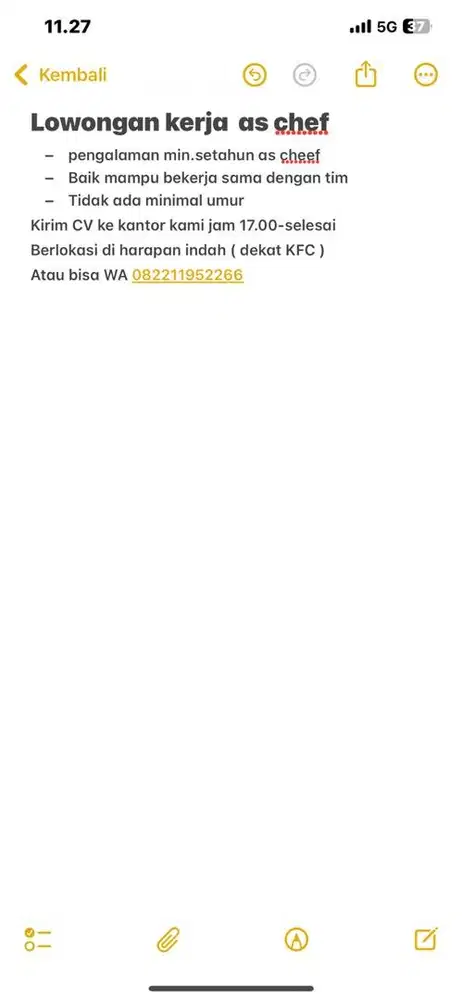 Cheef untuk di restoran