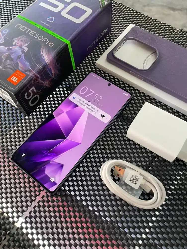 Infinix note 50 pro purple ungu fullset