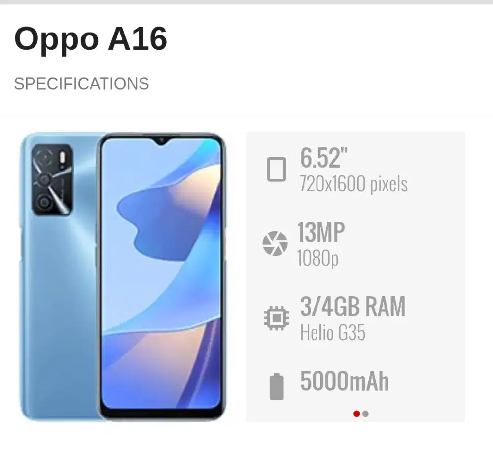 Oppo A16 3/32 Muluss Nett 600rb Pass. Lok Kalimalang