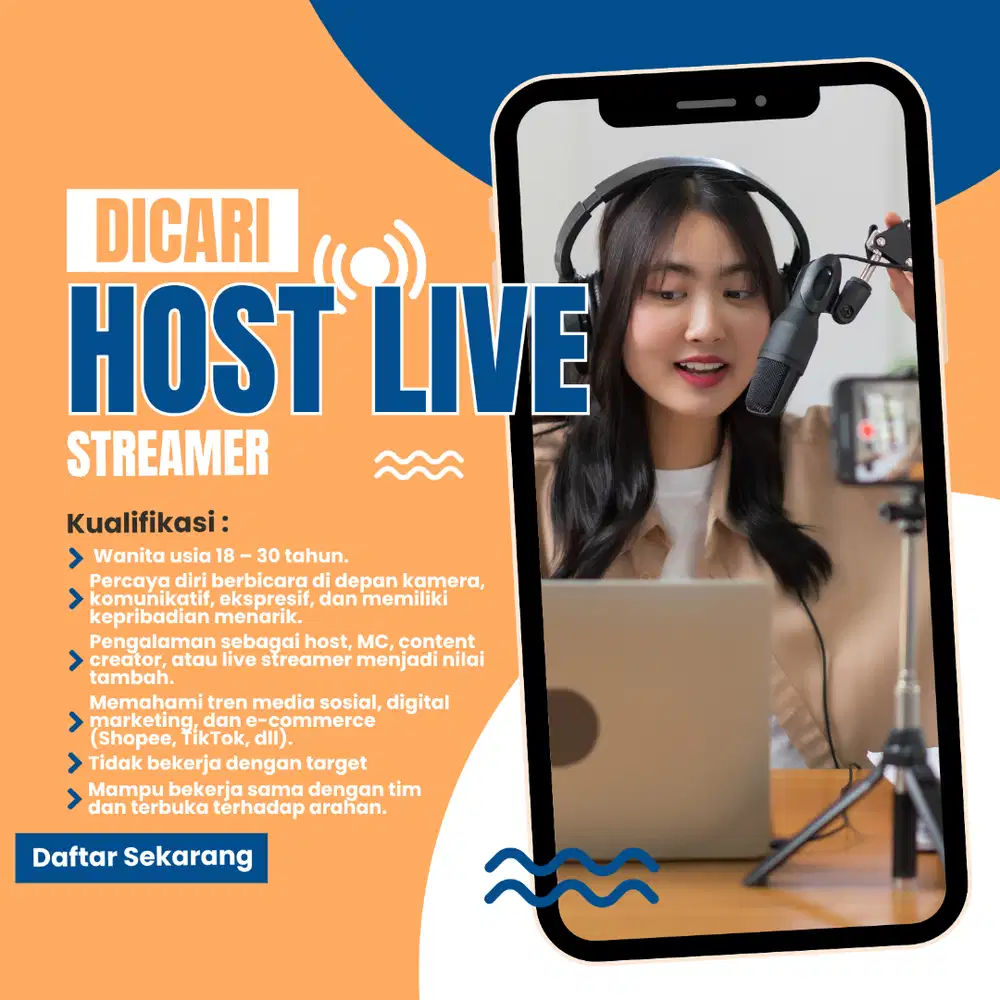 HOST LIVE STREAMER LOWONGAN KERJA