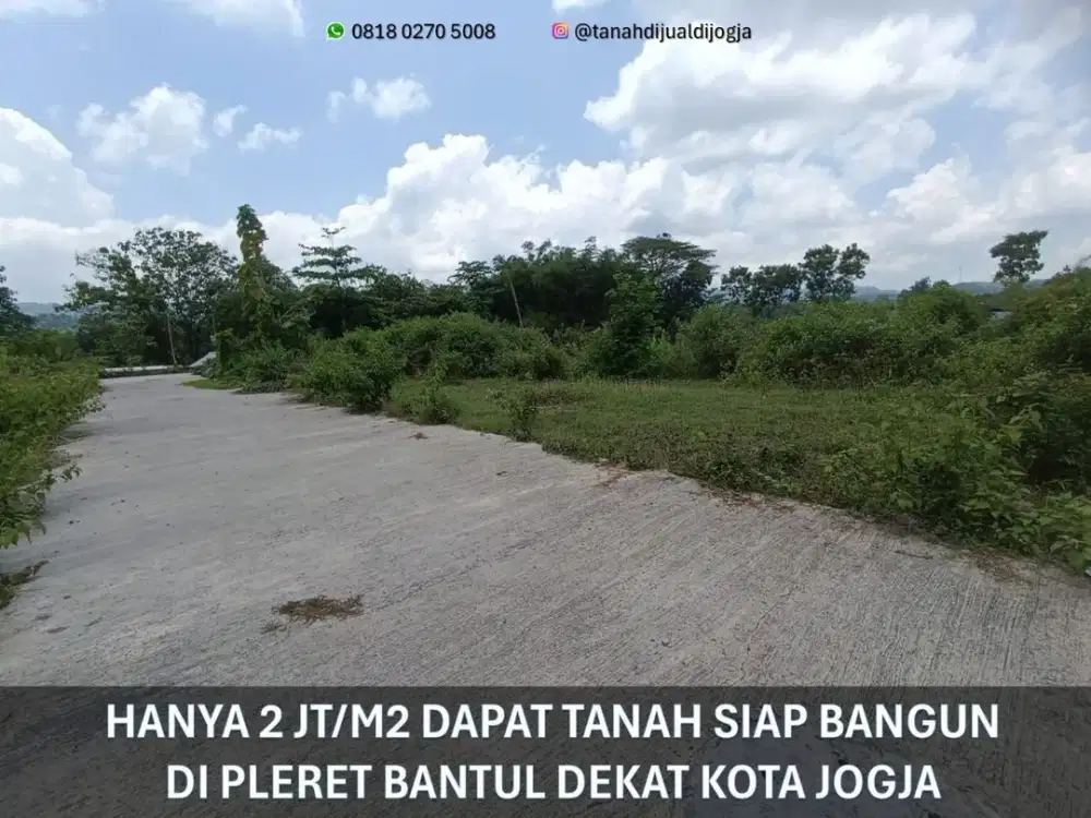 Tanah Dijual dekat RS Permata Husada di Pleret Bantul Jogja Siap Bangun