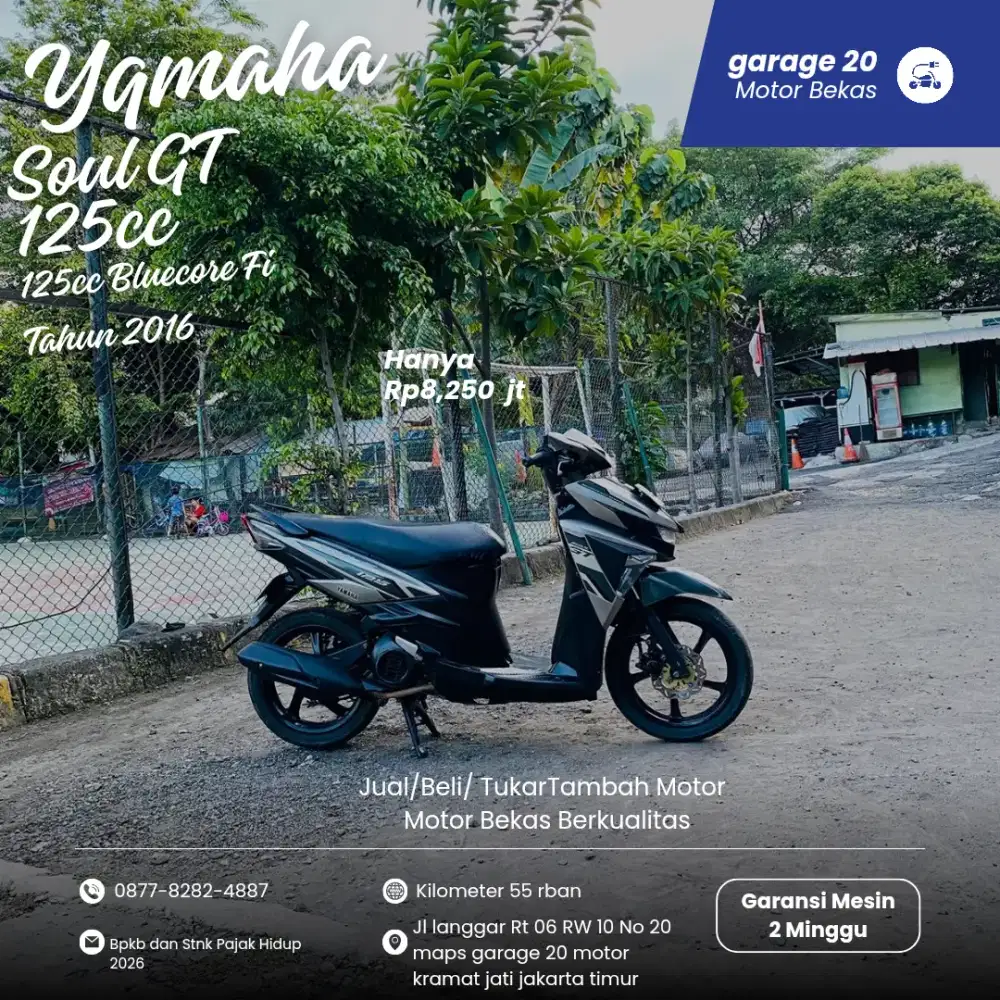 Yamaha Soul GT 125cc Bluecore Fi Tahun 2016 Pajak Hidup