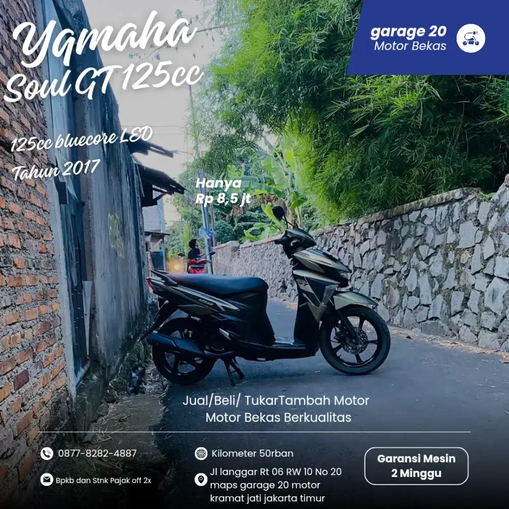Yamaha Soul GT 125cc Bluecore Fi Tahun 2017 Pajak Off