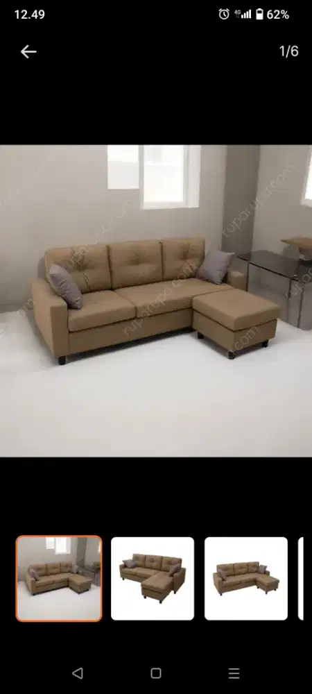 SELMA TASYI SOFA MODULAR SUDUT FABRIC COKELAT