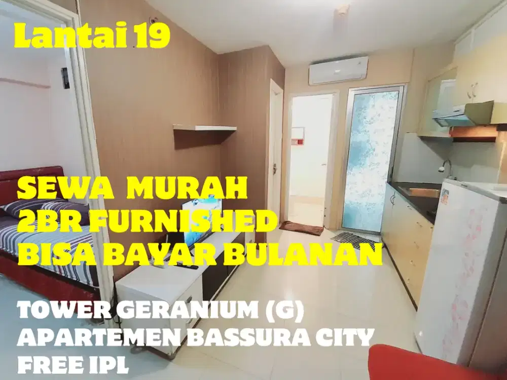 SEWA BAYAR BULANAN 2BR FURNISHED TOWER G APARTEMEN BASSURA CITY