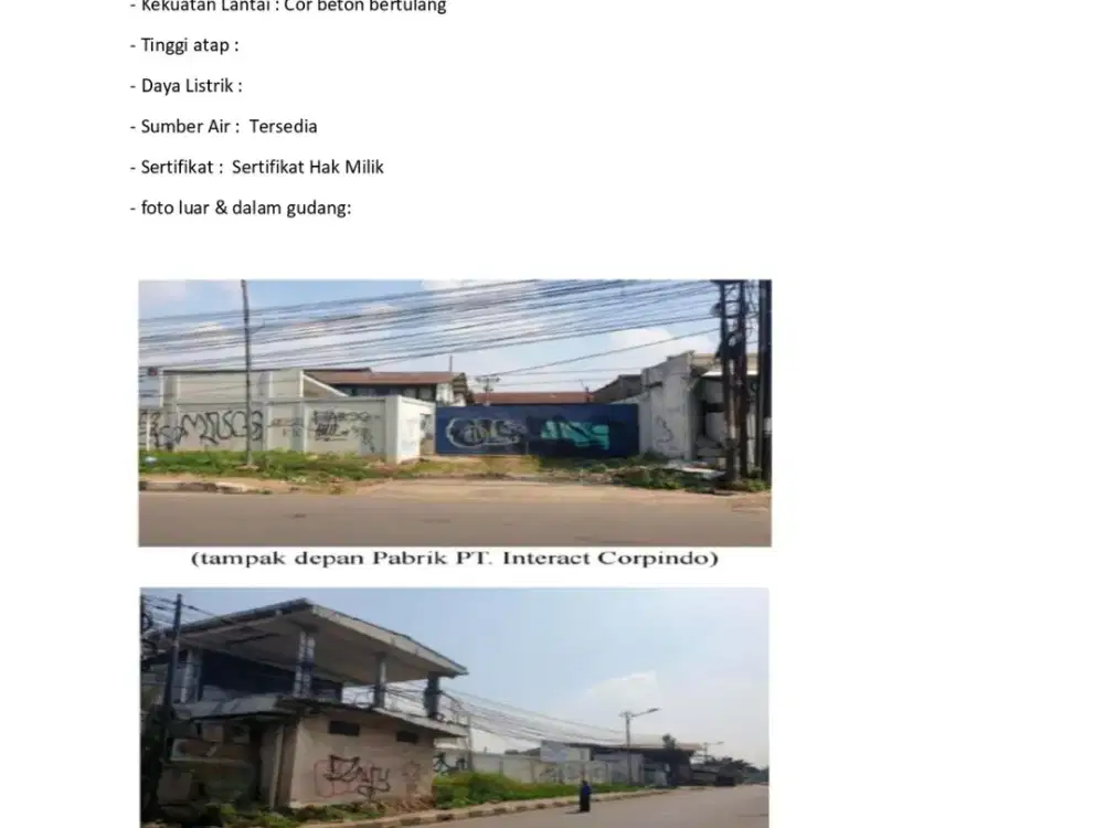 Dijual Pabrik & Gudang Berlokasi Strategis di Rawalumbu dan Bantargebang Bekasi - Jawa Barat