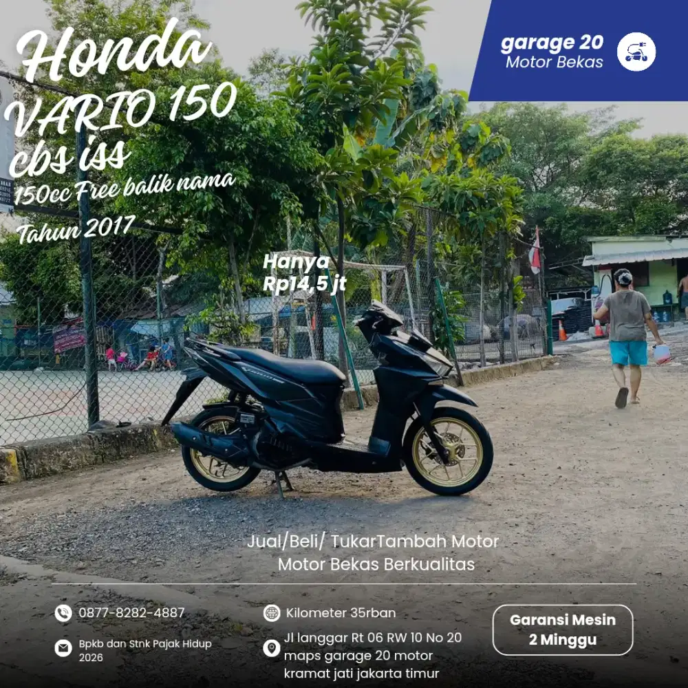 Honda Vario 150cc CBS ISS Free Balik nama Tahun 2017 Pajak Hidup