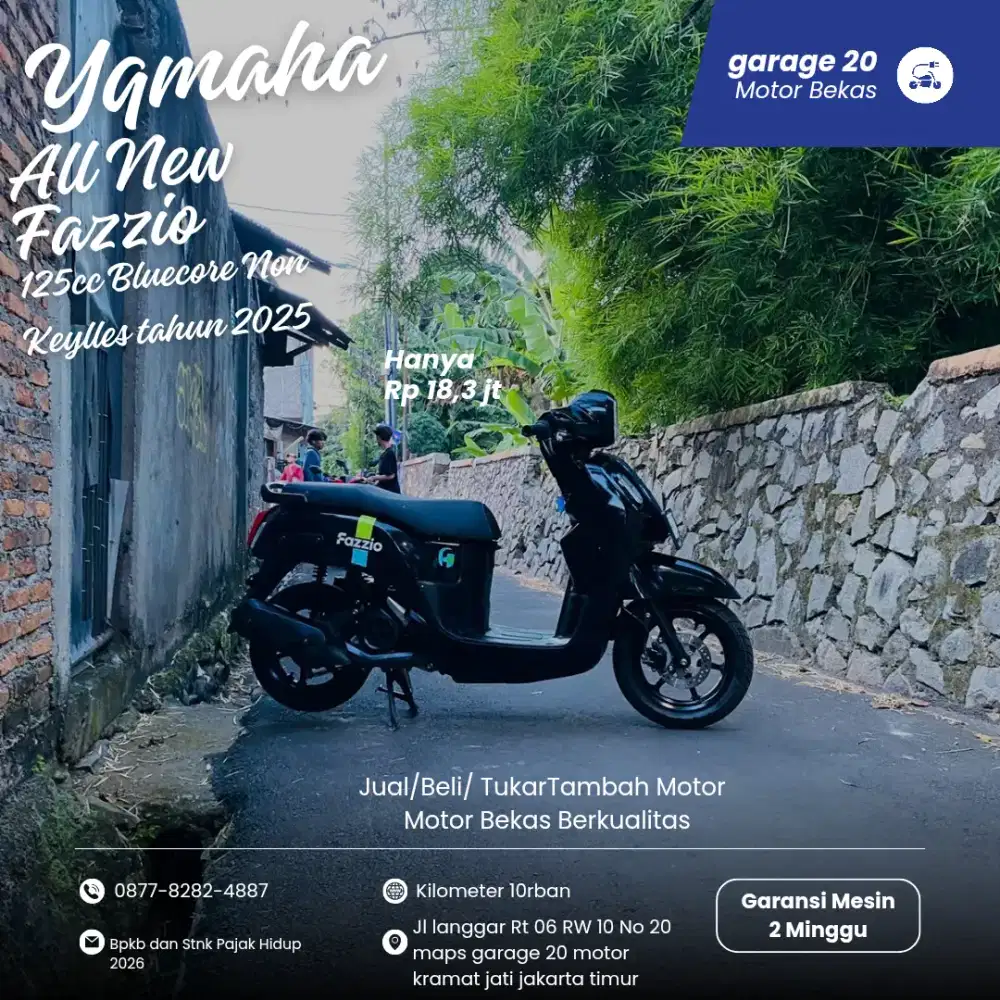 Yamaha All New Fazzio 125cc non keylles Aks ss Tahun 2025 pajak Hidup