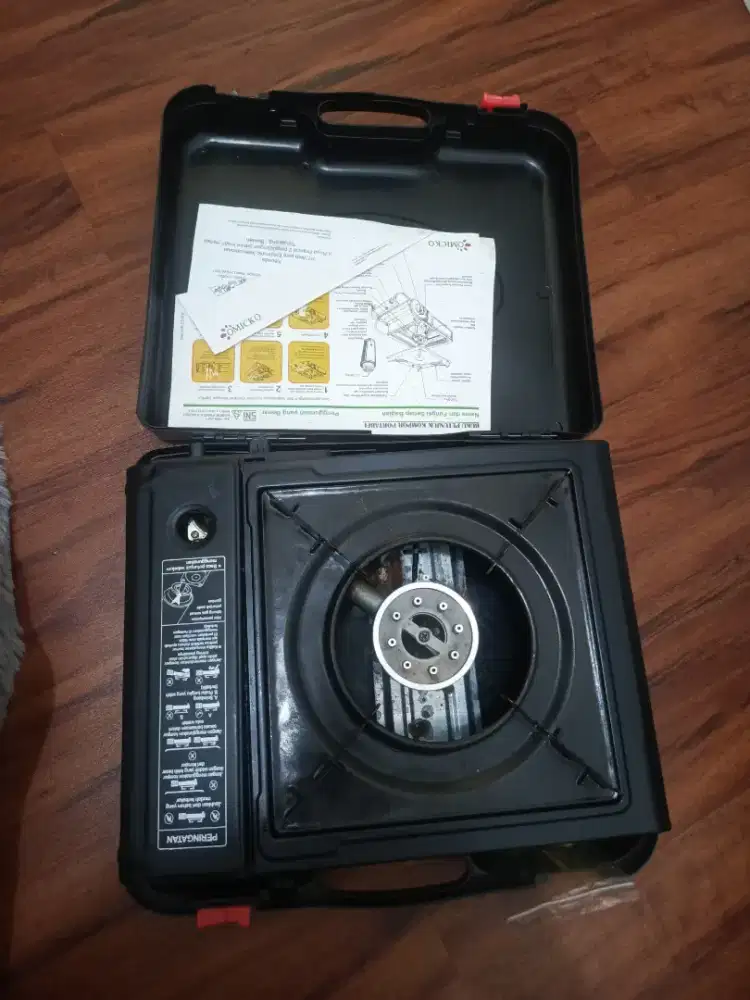 Kompor portable satu set dengan tabung gas portable selang regulator