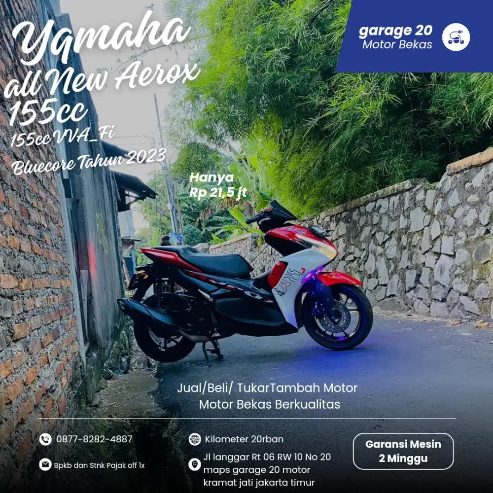 Yamaha Aerox New 155cc Bluecore Fi Tahun 2023 Pajak Off