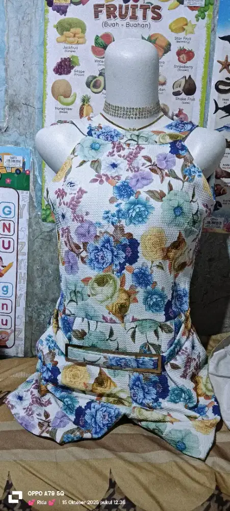 Jumpsuit bunga scuba