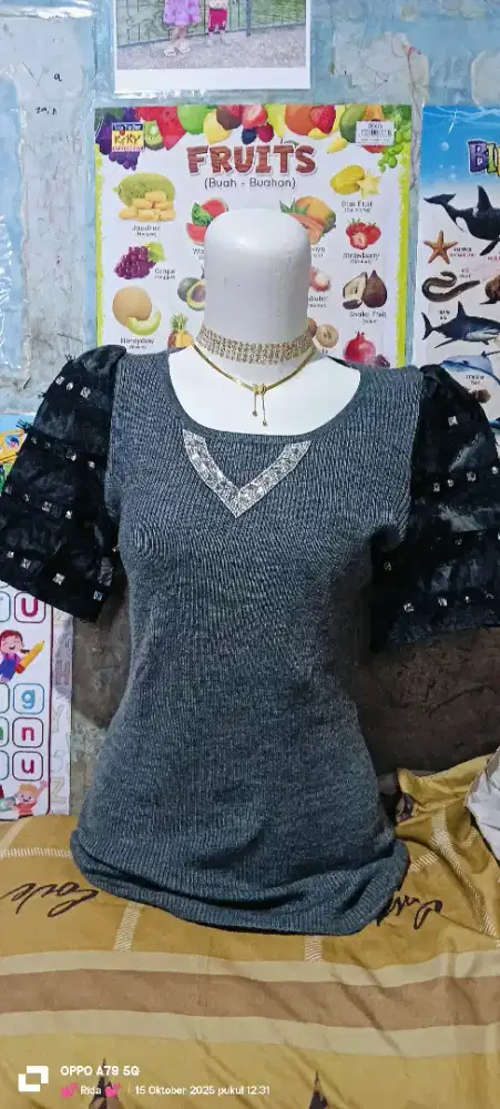 Atasan cantik grey
