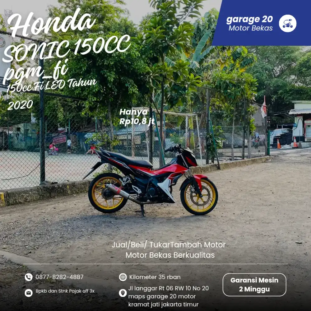 Honda Sonic 150cc Pgm_Fi Tahun 2020 Pajak Off